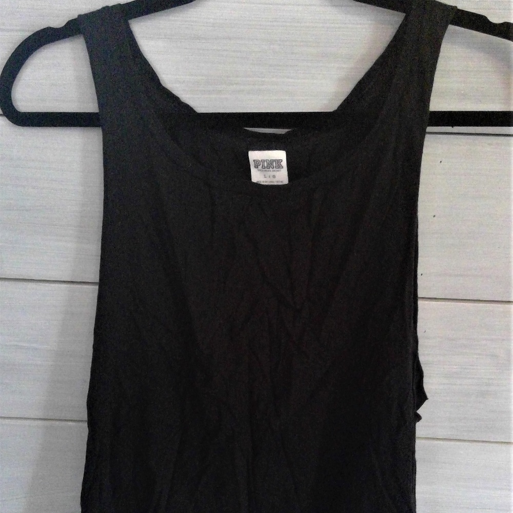 PINK Black Tank Top